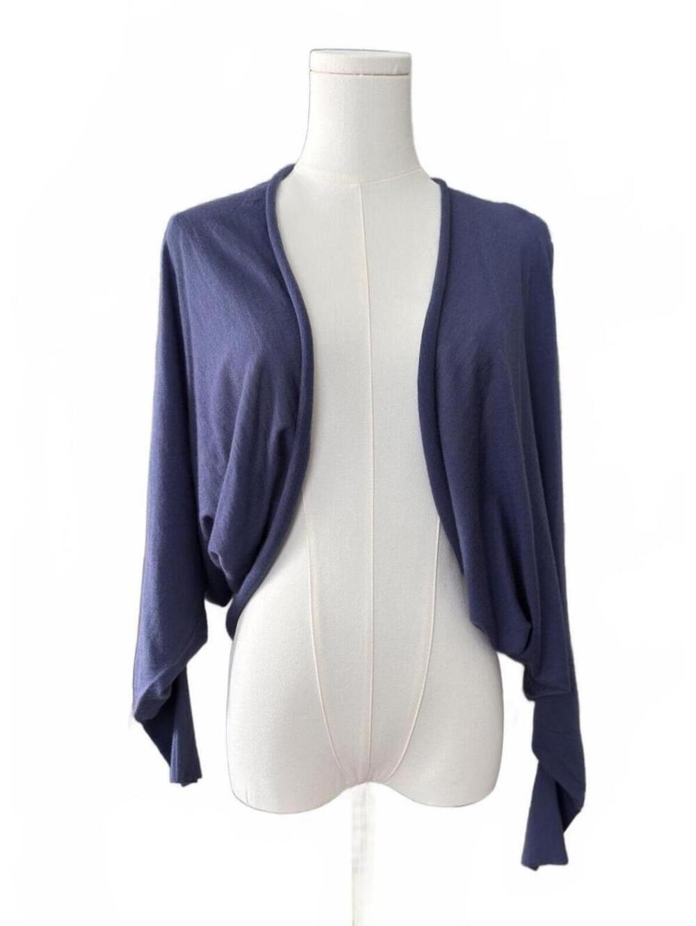 Lanvin Été 2012 Cashmere Open‎ Front Cardigan Shrug Blue
